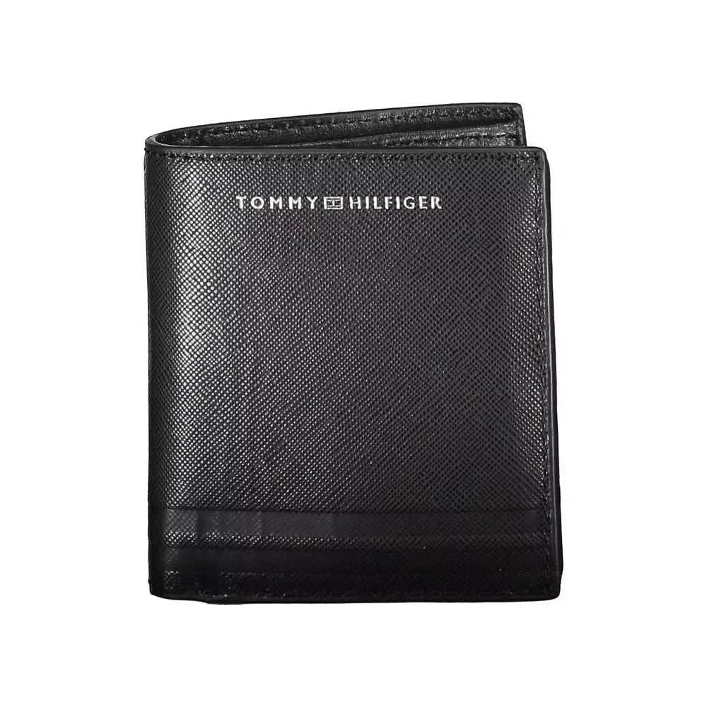 Tommy Hilfiger Sleek Black Leather Wallet with Coin Purse Tommy Hilfiger