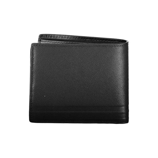 Tommy Hilfiger Sleek Black Leather Bifold Wallet with Coin Purse Tommy Hilfiger