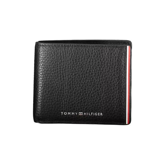 Tommy Hilfiger Sleek Black Leather Wallet with Logo Detail Tommy Hilfiger