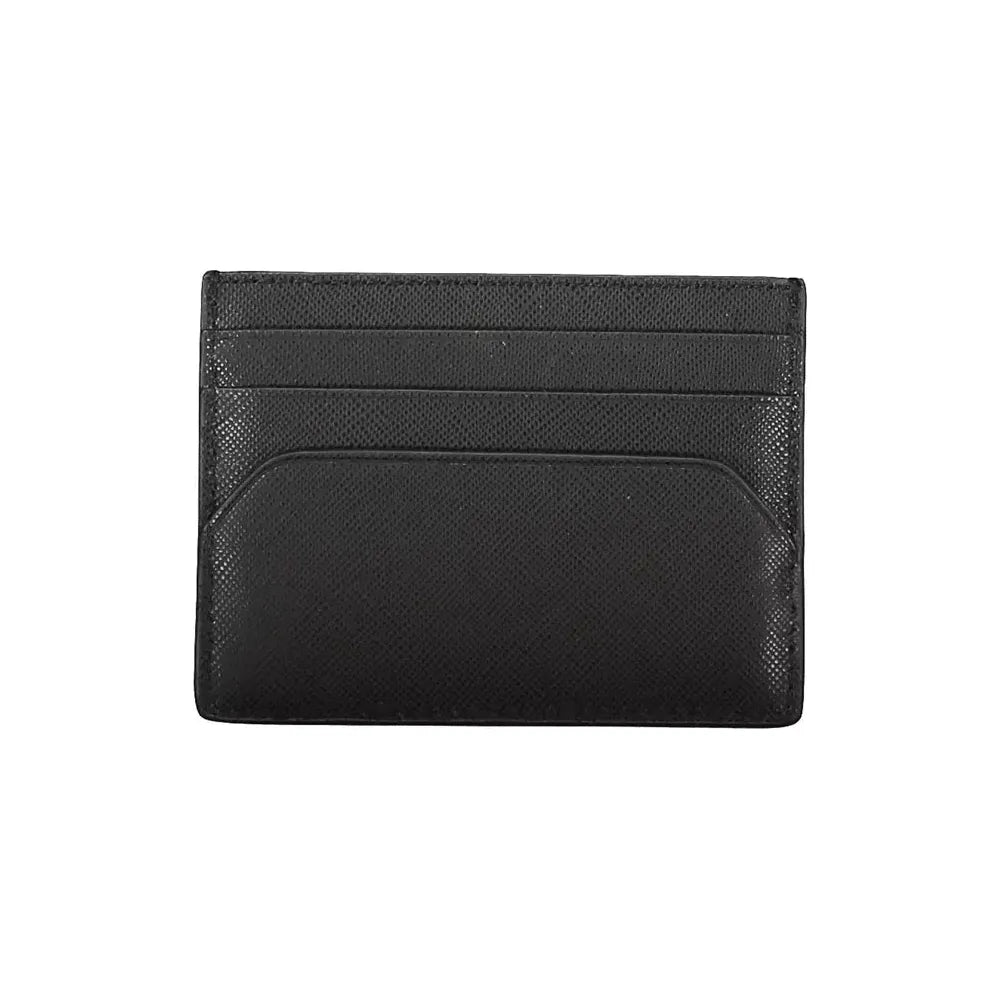 Tommy Hilfiger Sleek Black Leather Card Holder Tommy Hilfiger