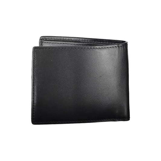 Tommy Hilfiger Elegant Black Leather Wallet with Logo Detail Tommy Hilfiger