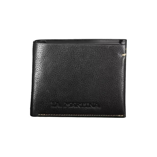 La Martina Sleek Black Leather Wallet for the Modern Man La Martina