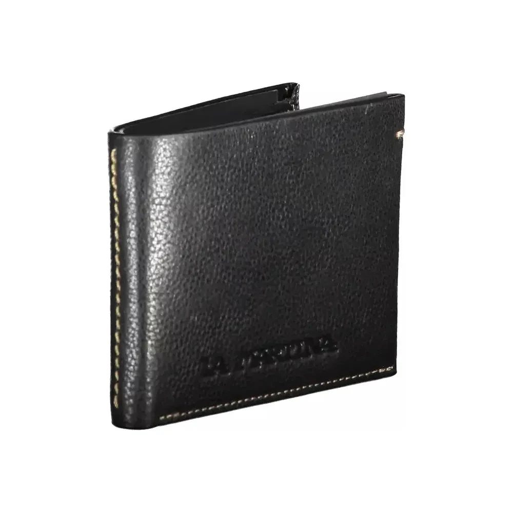 La Martina Sleek Black Leather Wallet for the Modern Man La Martina