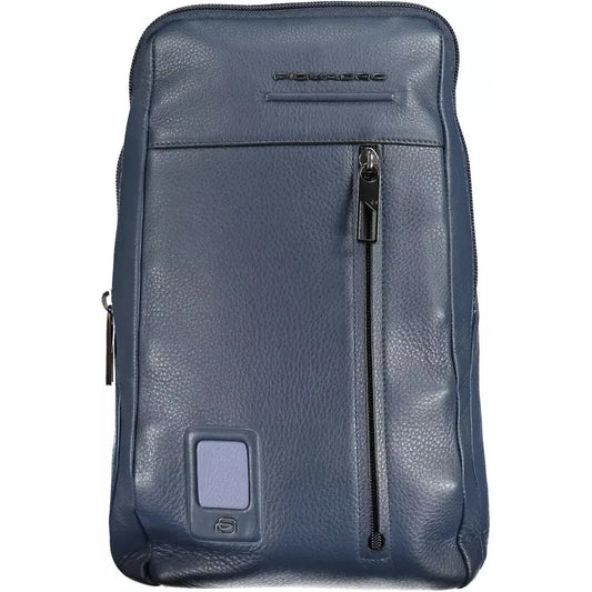 Piquadro Sleek Blue Leather Shoulder Laptop Bag Piquadro