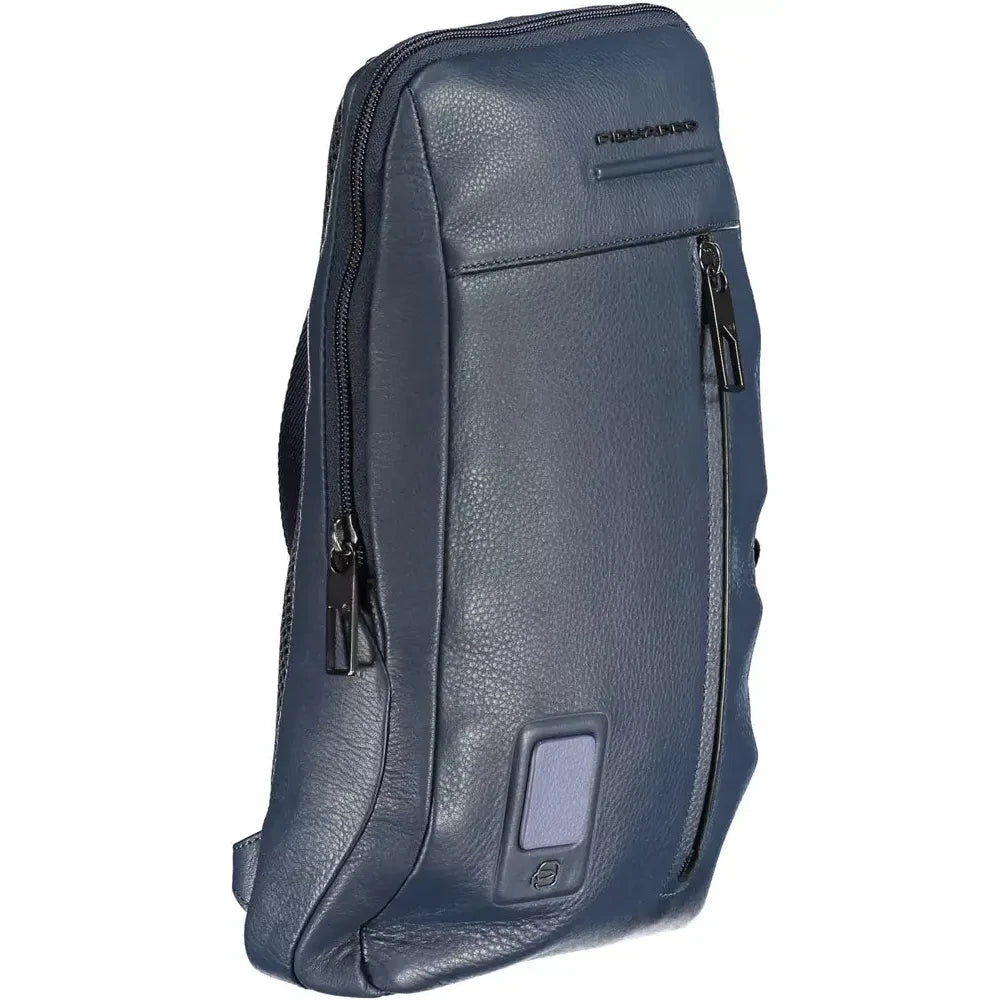 Piquadro Sleek Blue Leather Shoulder Laptop Bag Piquadro