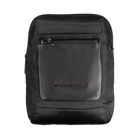 Piquadro Sleek Black Recycled Material Shoulder Bag Piquadro