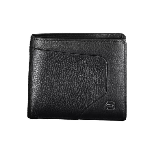 Piquadro Sleek Black Leather Bifold Wallet with RFID Block Piquadro