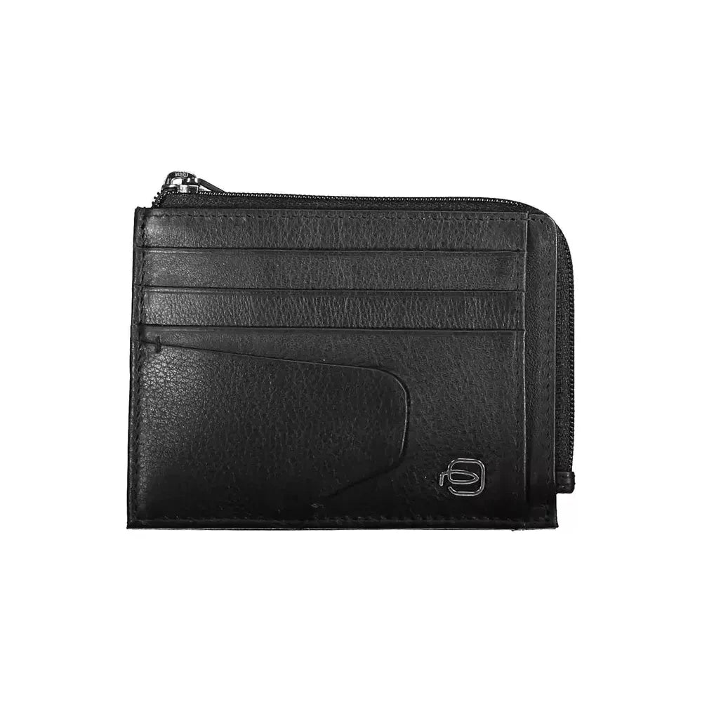 Piquadro Sleek Black Leather Card Holder with RFID Blocker Piquadro