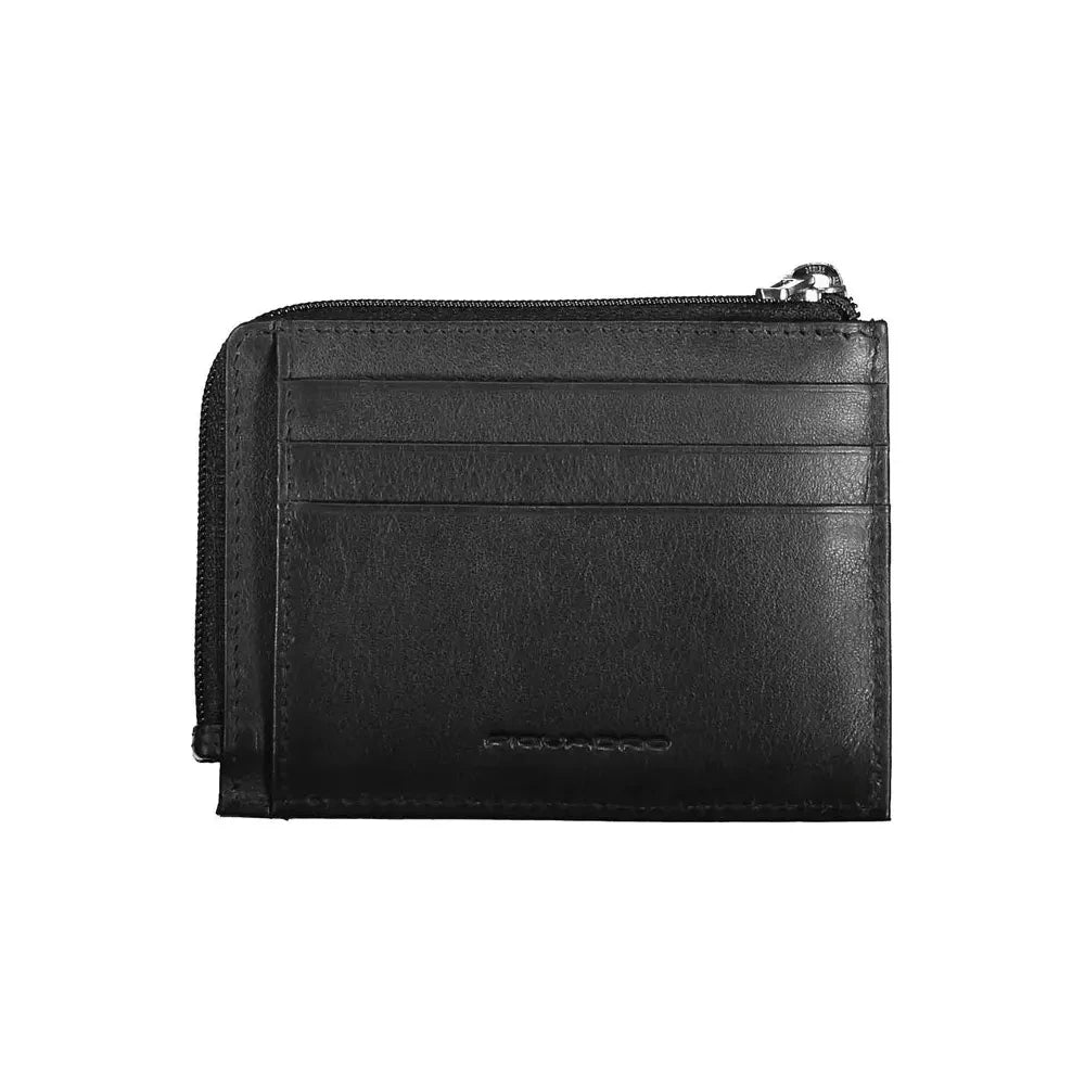 Piquadro Sleek Black Leather Card Holder with RFID Blocker Piquadro