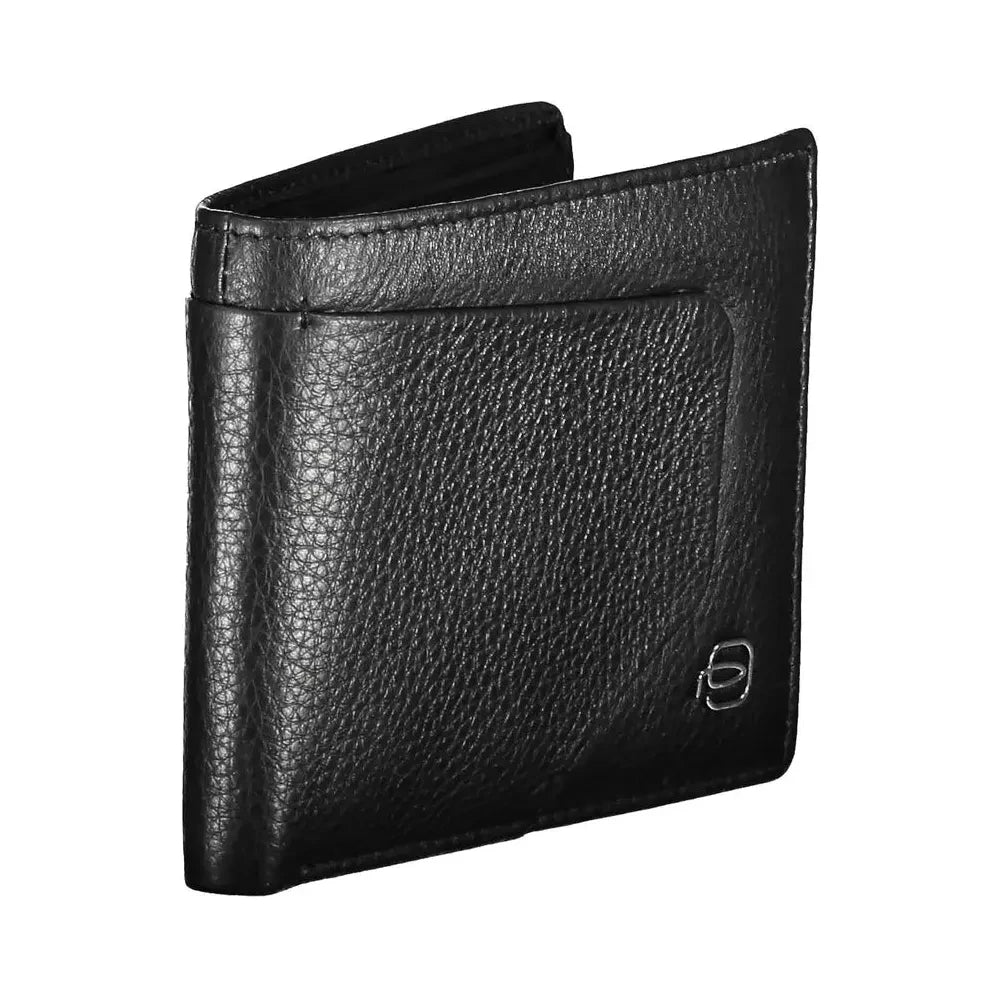 Piquadro Sleek Black Leather Bifold Wallet with RFID Block Piquadro