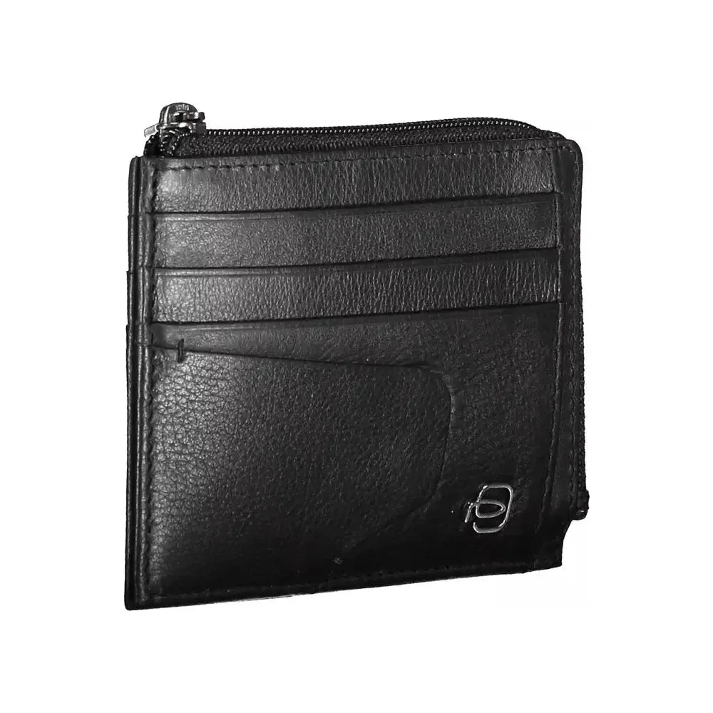 Piquadro Sleek Black Leather Card Holder with RFID Blocker Piquadro