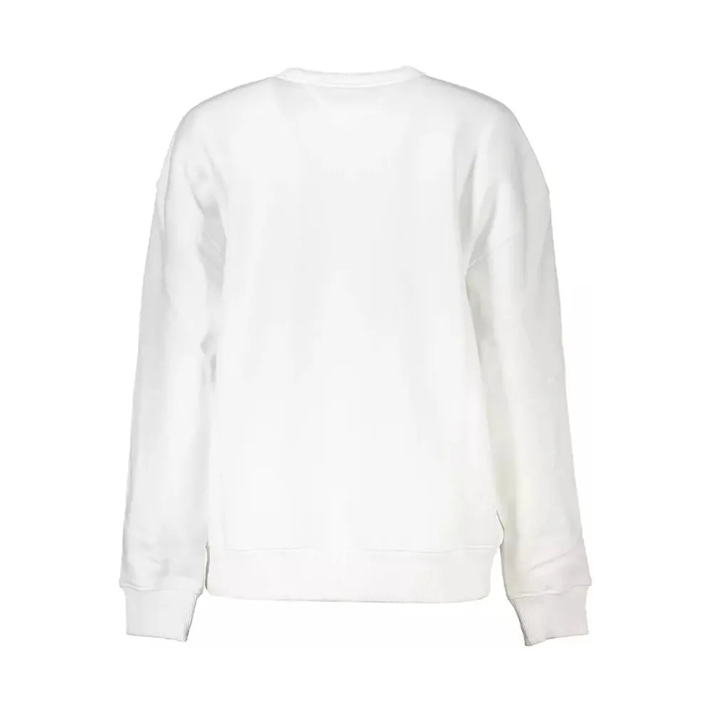 Tommy Hilfiger Elegant White Fleece Crew Neck Sweater Tommy Hilfiger