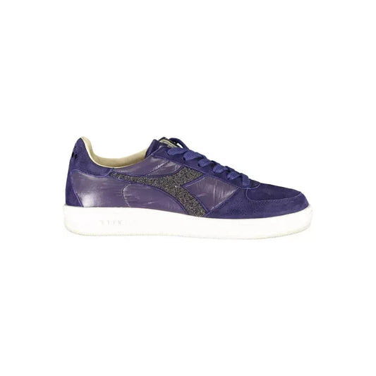 Diadora Crystal-Embellished Blue Sneakers With Contrasting Sole Diadora