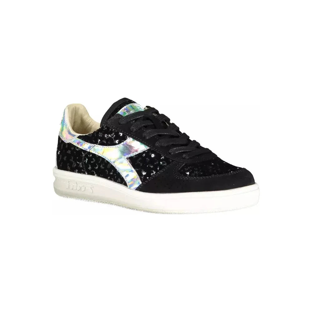 Diadora Chic Black Lace-Up Sneakers with Contrasting Details Diadora