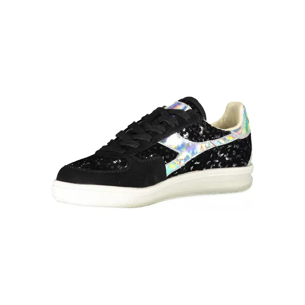 Diadora Chic Black Lace-Up Sneakers with Contrasting Details Diadora