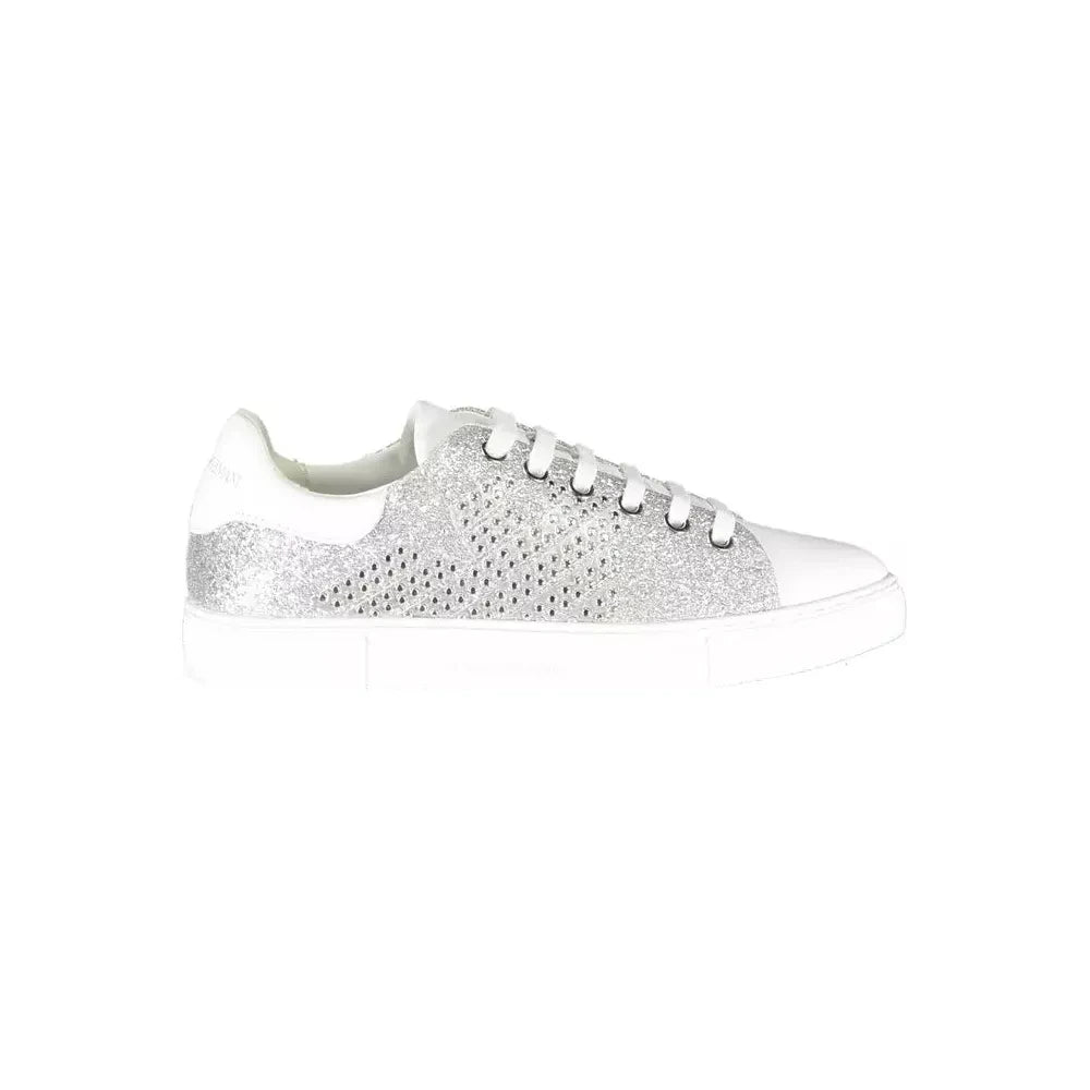 Emporio Armani Silver Lure Sports Sneakers with Contrasting Details Emporio Armani