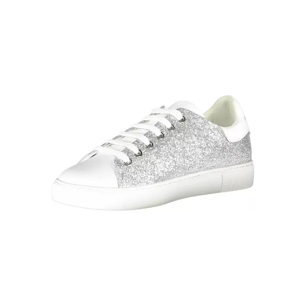 Emporio Armani Silver Lure Sports Sneakers with Contrasting Details Emporio Armani