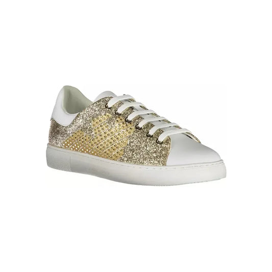 Emporio Armani Gleaming Gold Lace-Up Sport Sneakers Emporio Armani