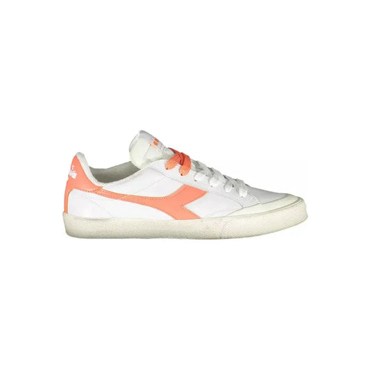 Diadora Elegant White Leather Lace-Up Sneakers Diadora