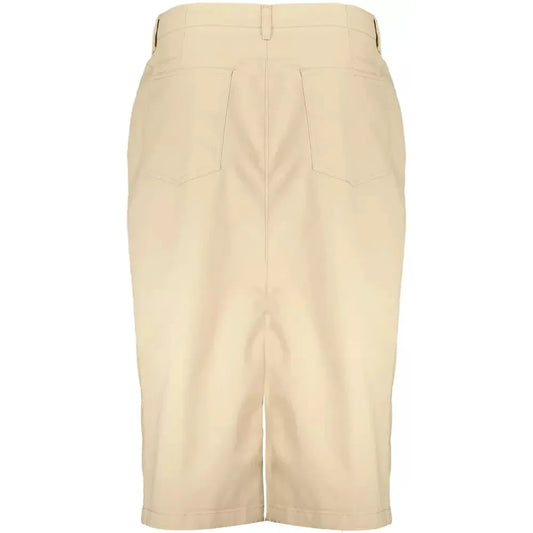 Gant Chic Beige Longuette Skirt with Classic Button Detail Gant