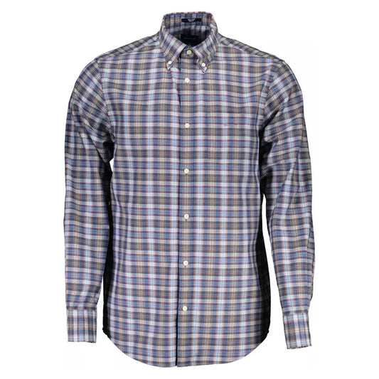 Gant Elegant Blue Button-Down Cotton Blend Shirt Gant