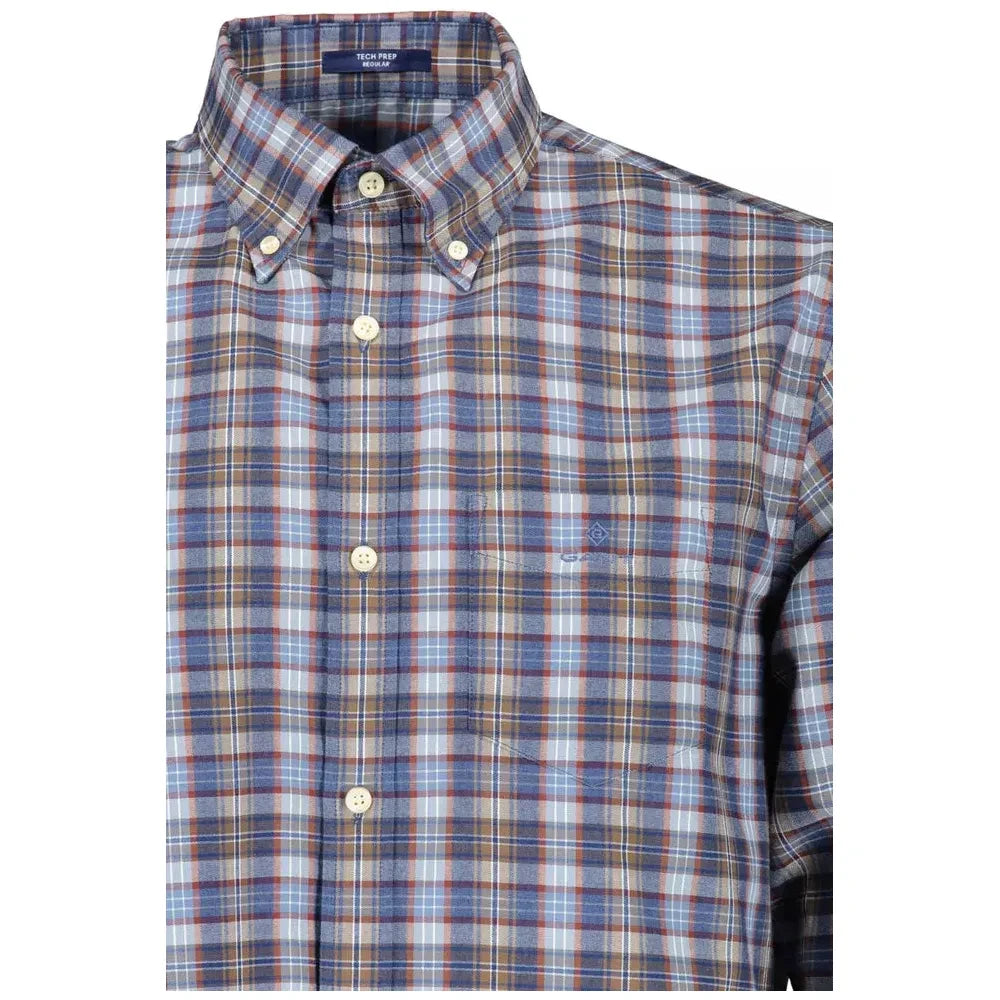 Gant Elegant Blue Button-Down Cotton Blend Shirt Gant