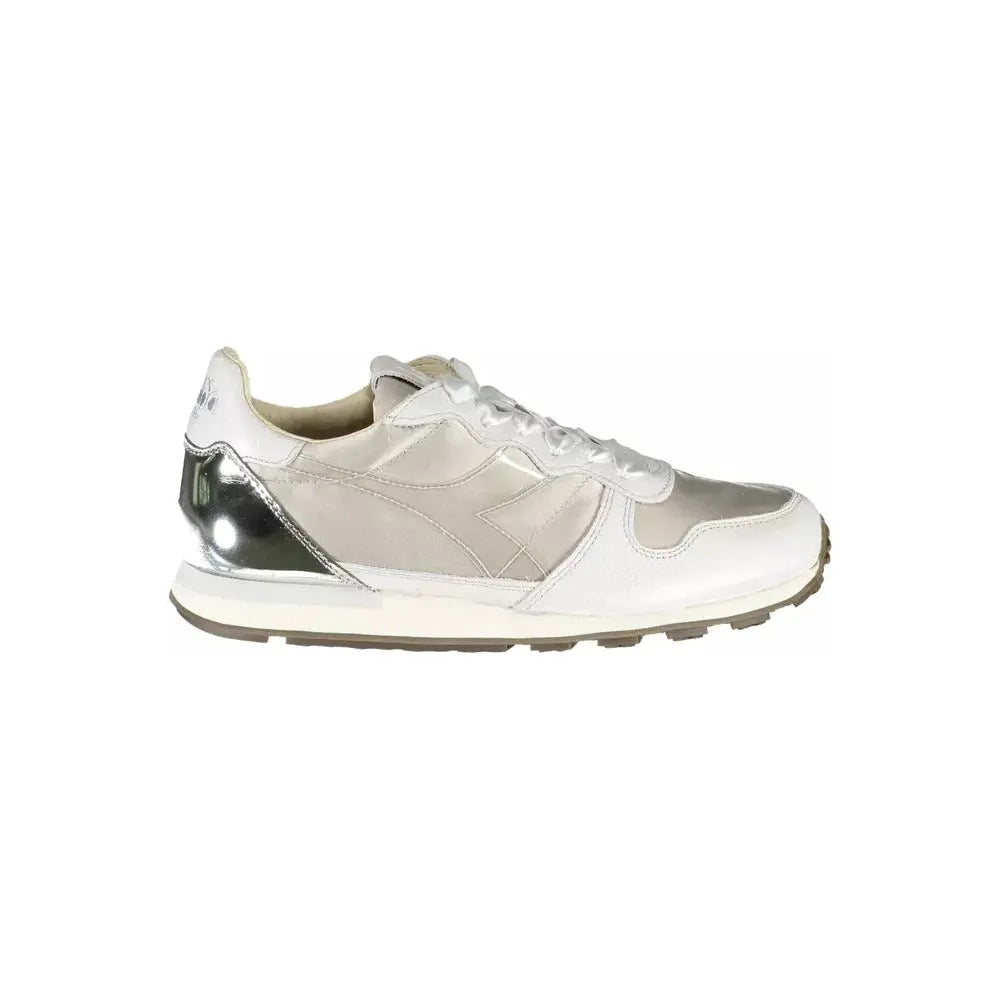 Diadora Elegant Gray Sports Sneakers with Contrasting Details Diadora