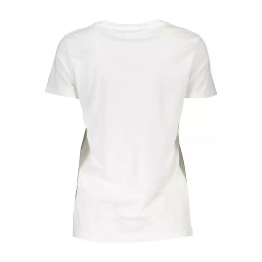 Scervino Street Chic White Tee with Contrasting Embroidery Detail Scervino Street