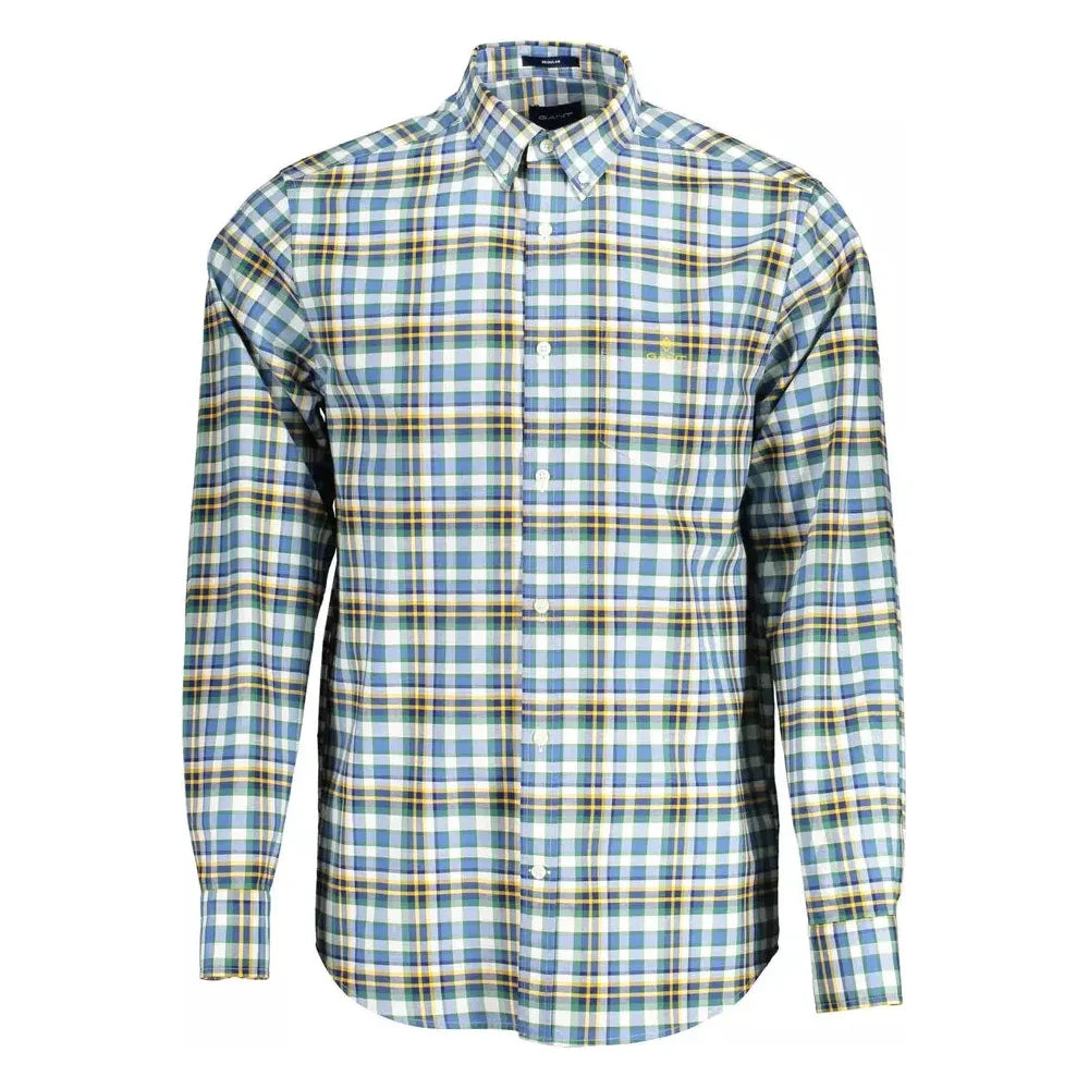 Gant Elegant Blue Cotton Button-Down Shirt Gant