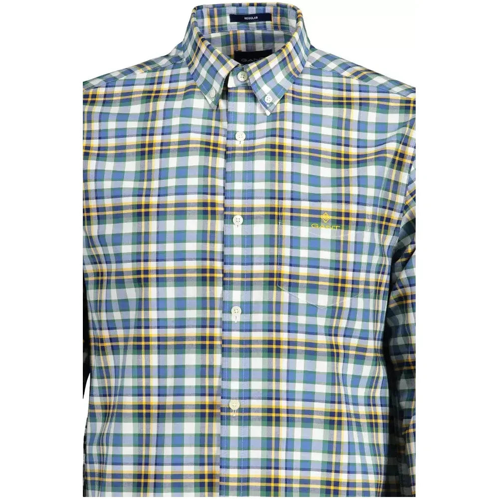 Gant Elegant Blue Cotton Button-Down Shirt Gant