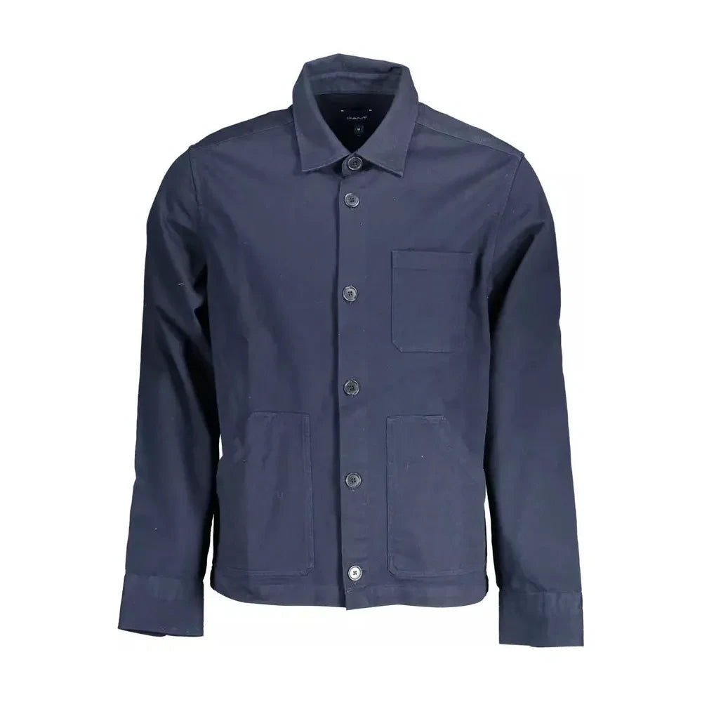 Gant Elegant Long-Sleeved Blue Cotton Shirt Gant