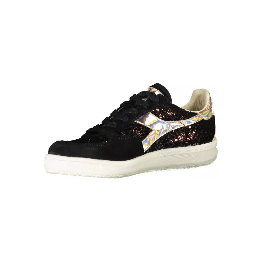 Diadora Chic Black Contrast Lace-up Sneakers Diadora