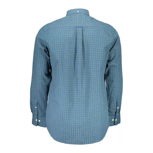 Gant Elegant Blue Long Sleeve Cotton Blend Shirt Gant