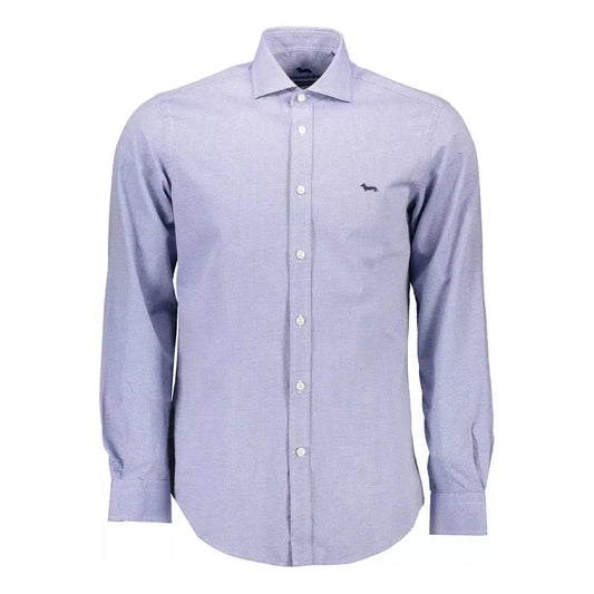 Harmont & Blaine Elegant Blue Narrow Fit Cotton Shirt Harmont & Blaine