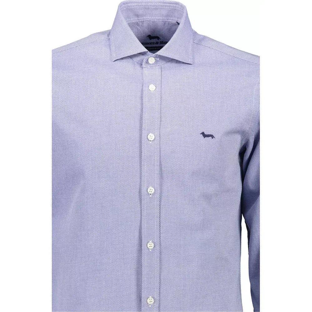 Harmont & Blaine Elegant Blue Narrow Fit Cotton Shirt Harmont & Blaine