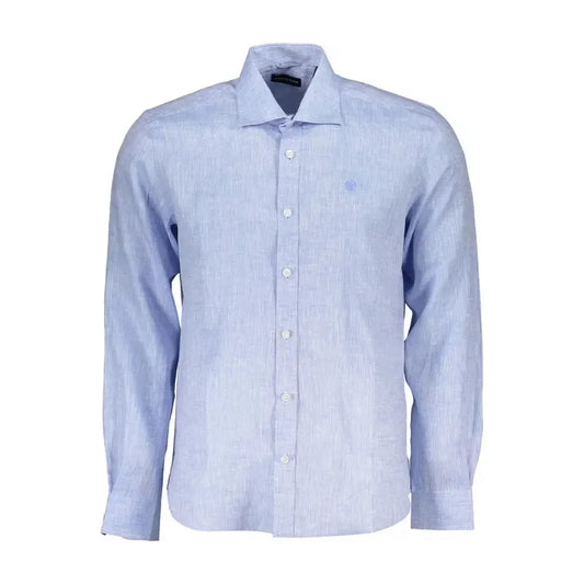 North Sails Elegant Light Blue Linen Shirt North Sails