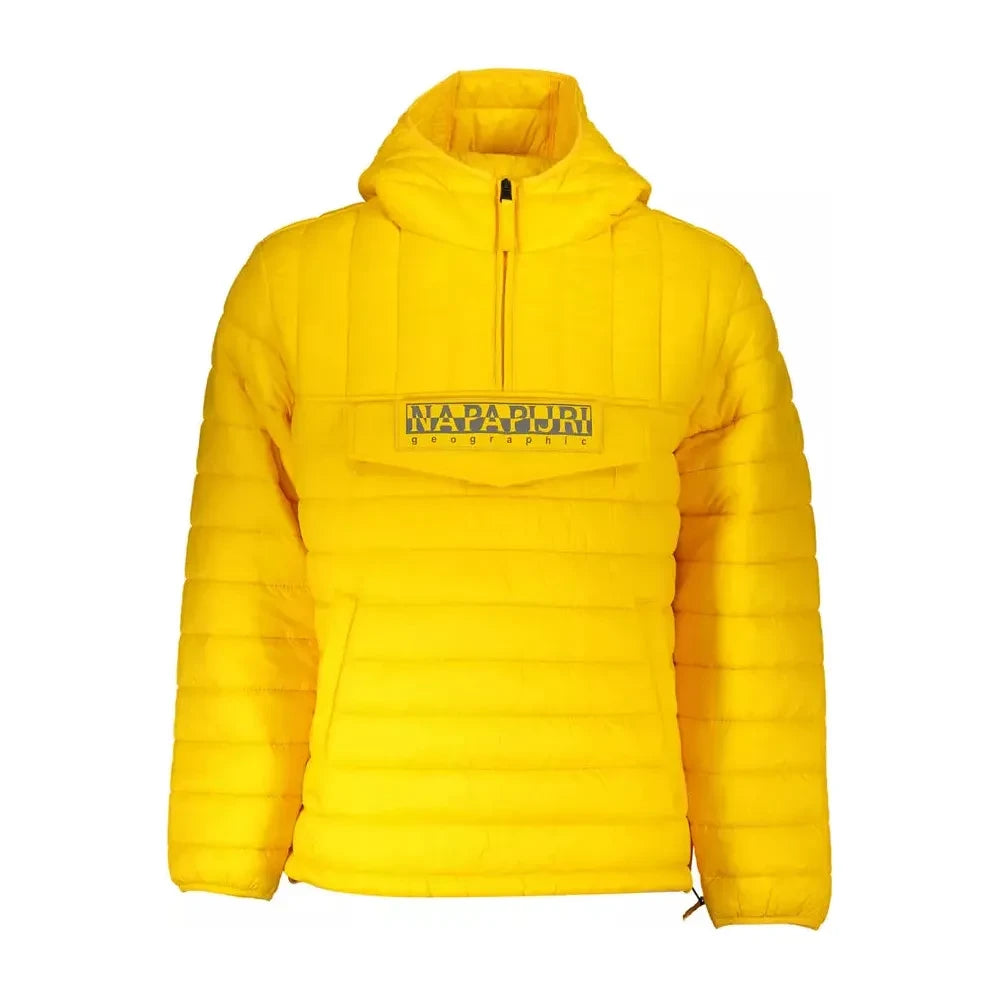 Napapijri Vibrant Yellow Hooded Jacket with Contrasting Details Napapijri