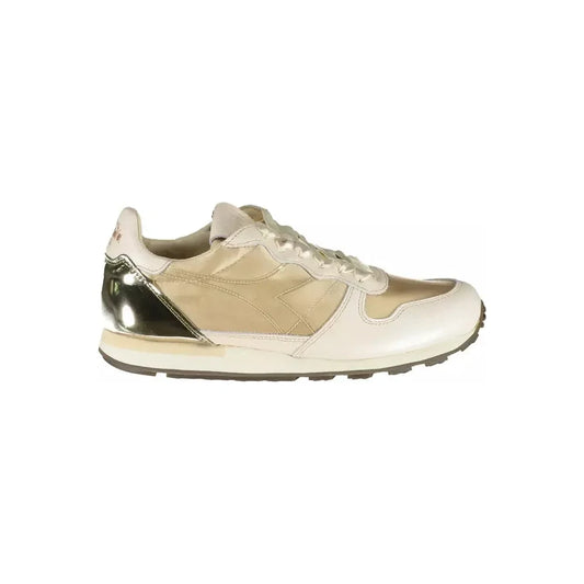 Diadora Beige Lace-Up Sneaker with Contrasting Details Diadora