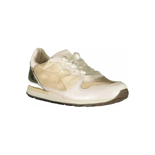 Diadora Beige Lace-Up Sneaker with Contrasting Details Diadora