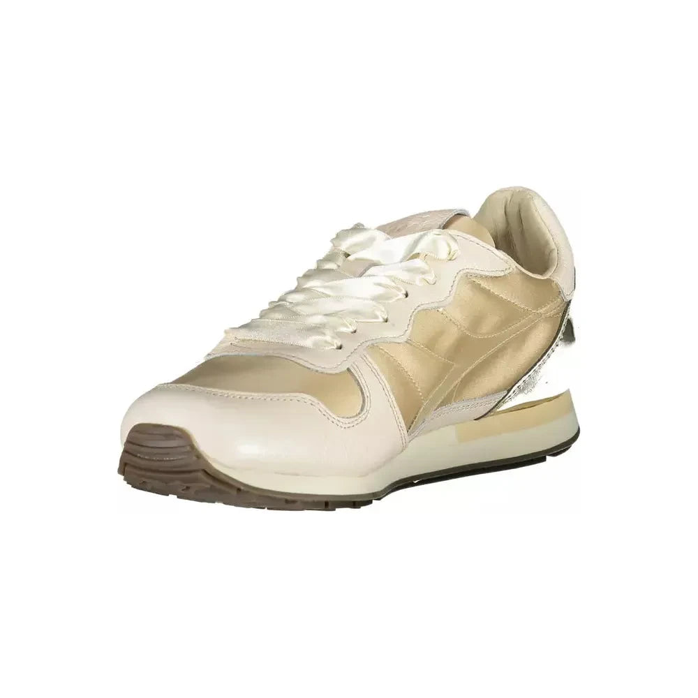 Diadora Beige Lace-Up Sneaker with Contrasting Details Diadora