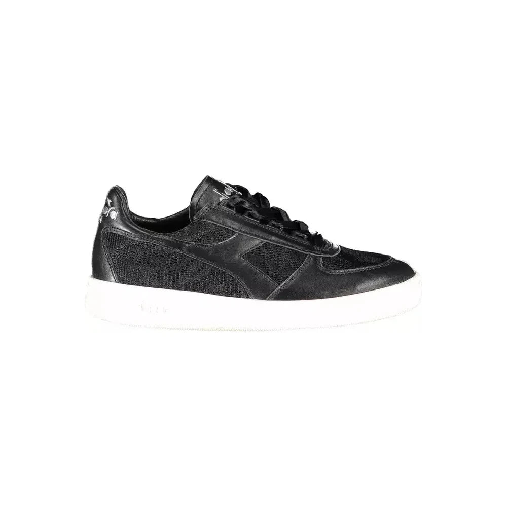 Diadora Chic Embroidered Black Sports Sneakers Diadora