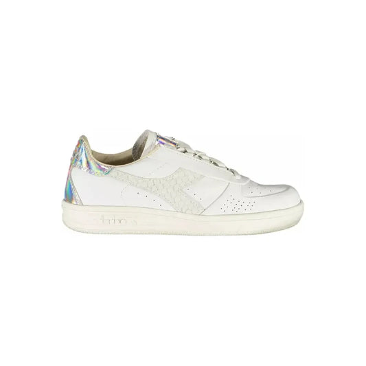 Diadora Chic White Lace-Up Sneakers with Logo Accent Diadora