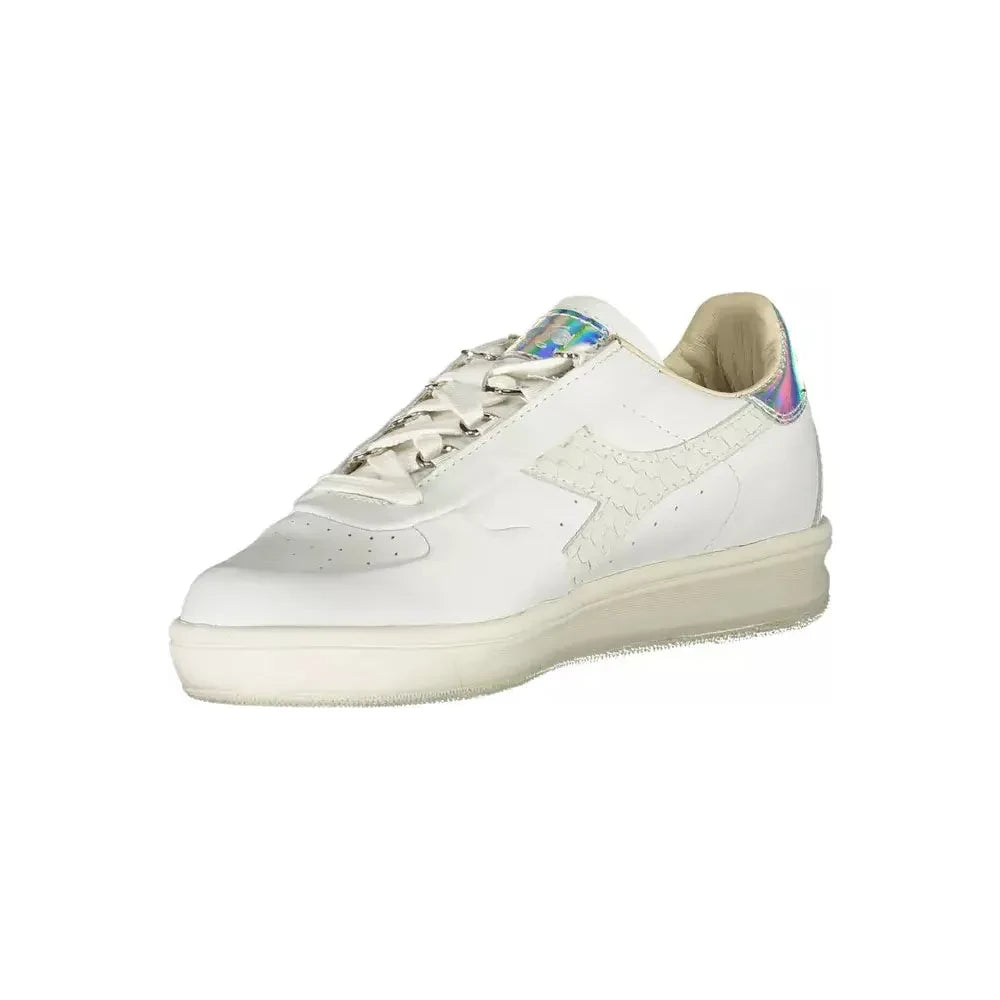 Diadora Chic White Lace-Up Sneakers with Logo Accent Diadora