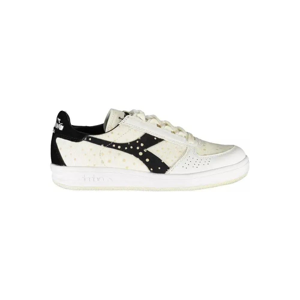 Diadora Elegant White Lace-Up Sneakers with Logo Accent Diadora