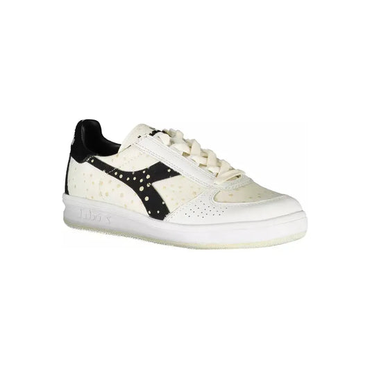 Diadora Elegant White Lace-Up Sneakers with Logo Accent Diadora