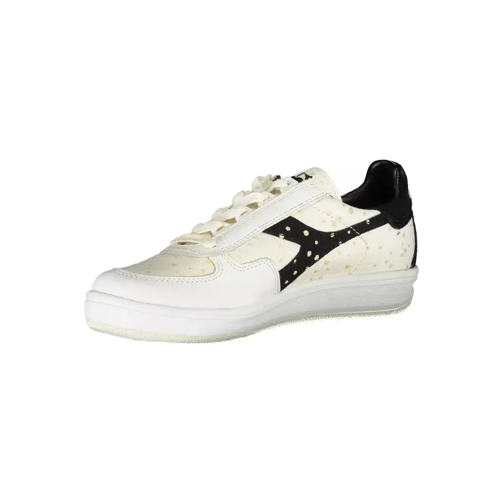 Diadora Elegant White Lace-Up Sneakers with Logo Accent Diadora