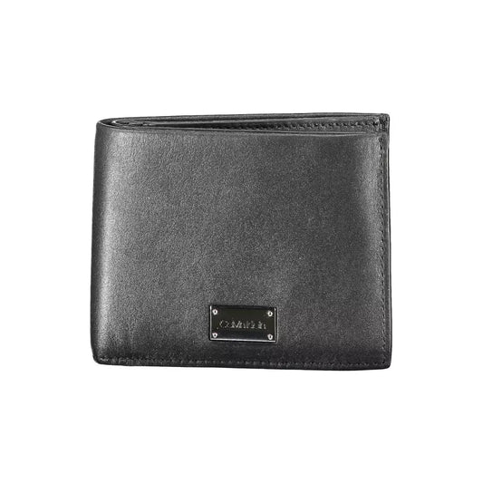 Calvin Klein Sleek Black Leather Dual-Compartment Wallet Calvin Klein