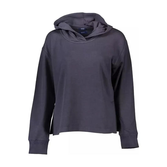 Gant Chic Blue Hooded Sweatshirt with Side Slits Gant