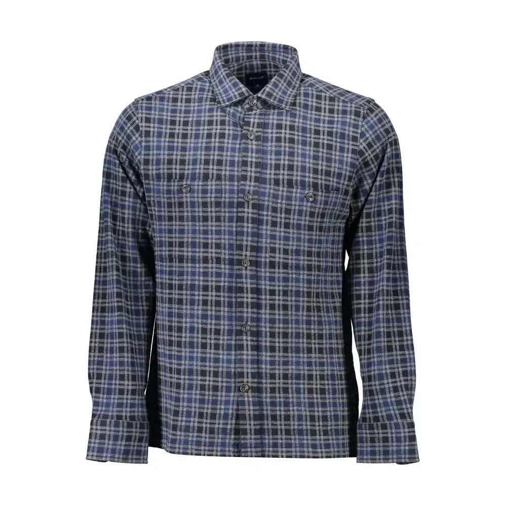 Gant Elegant Long-Sleeved Blue Cotton Shirt Gant