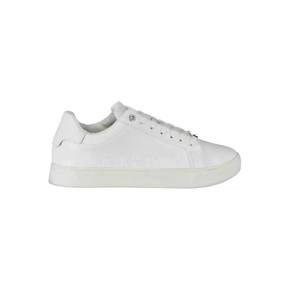 Calvin Klein Sleek White Lace-Up Sports Sneakers Calvin Klein